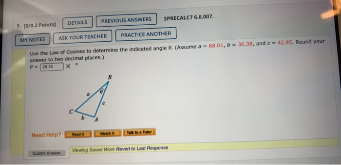 Solved Details Previous Answers Sprecalc7 6 6 007 9 [0 0 2