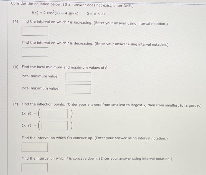 Solved Consider the equation below. (If an answer does not | Chegg.com