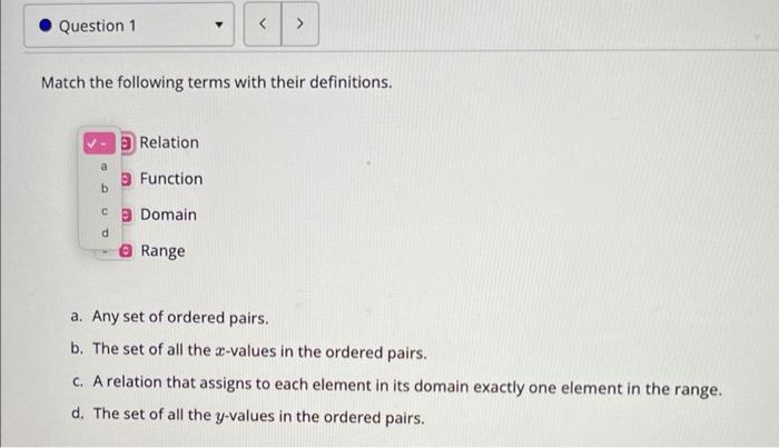 Solved Match the following terms with their definitions. v - | Chegg.com