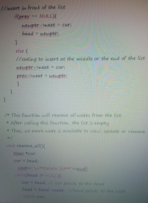 Solved 1. Please modify the linked list program provided to | Chegg.com