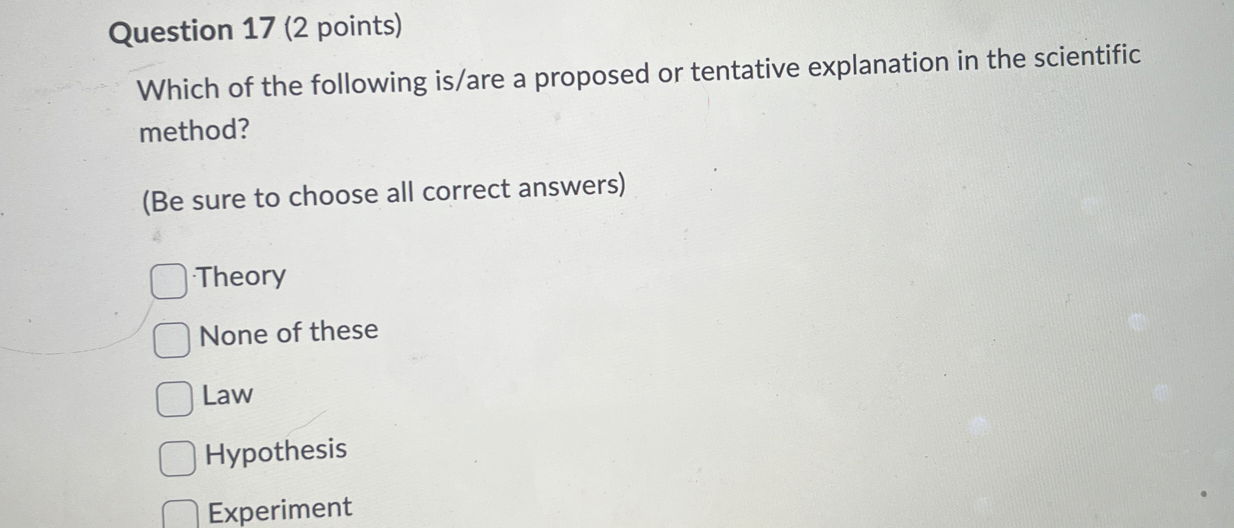 Solved Question 17 (2 ﻿points)Which of the following is/are | Chegg.com