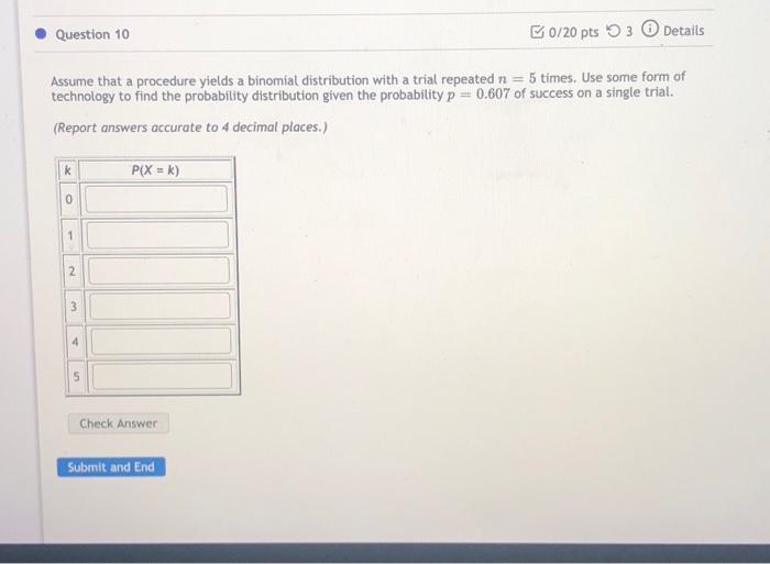 Solved Question 10 0/20 pts 3 Details Assume that a | Chegg.com