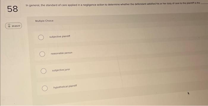 define the standard is to determine a defendant's duty of care