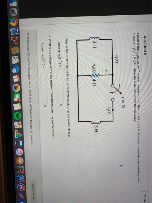 Solved 10 poin QUESTION 5 Consider the circuit below. The | Chegg.com