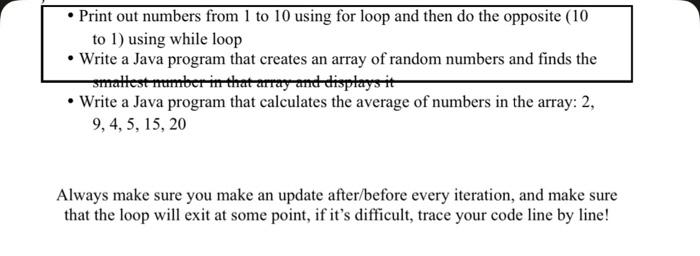 Solved Print out numbers from 1 to 10 using for loop and | Chegg.com