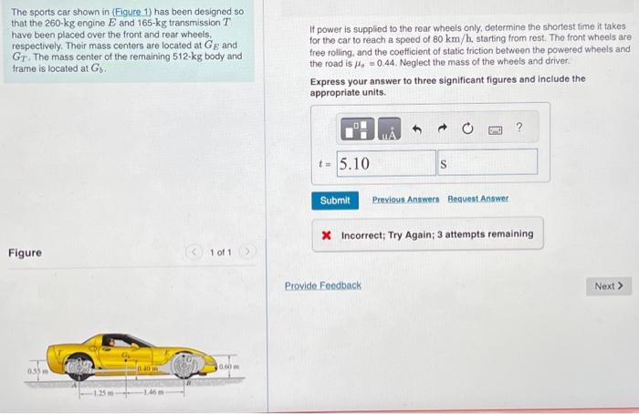 Solved The Sports Car Shown In (Figure 1) Has Been Designed | Chegg.com