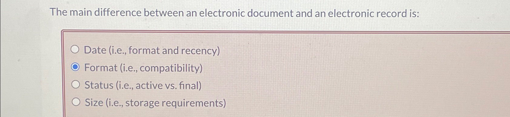 Solved The main difference between an electronic document | Chegg.com