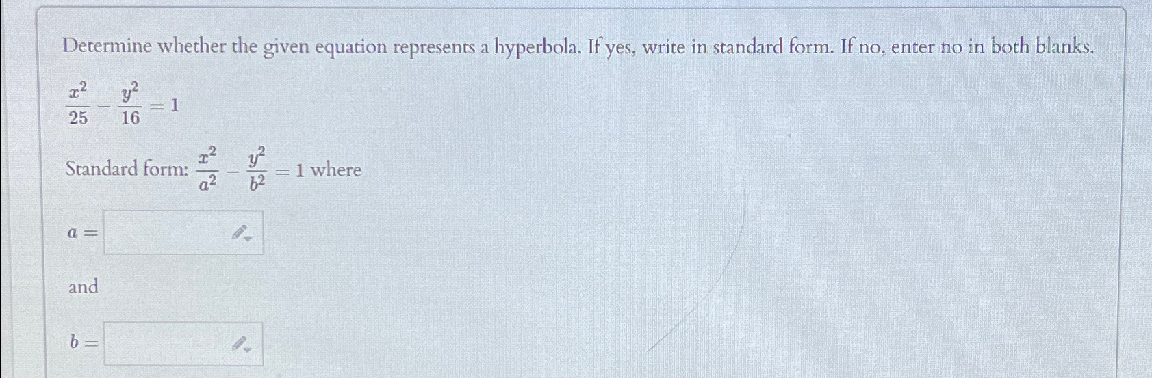 Solved Determine whether the given equation represents a | Chegg.com