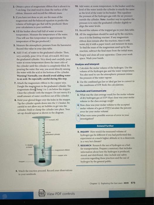 Solved Inquiry INVESTIGATION Skill Check 12-B Performing and | Chegg.com