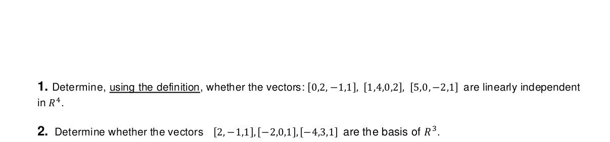 Vector Whether Image Solved Determine, using the definition, whether the vectors: | Chegg.com