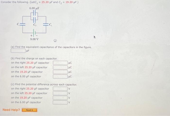 Solved Consider the following. ( Let C1=25.20μF and | Chegg.com