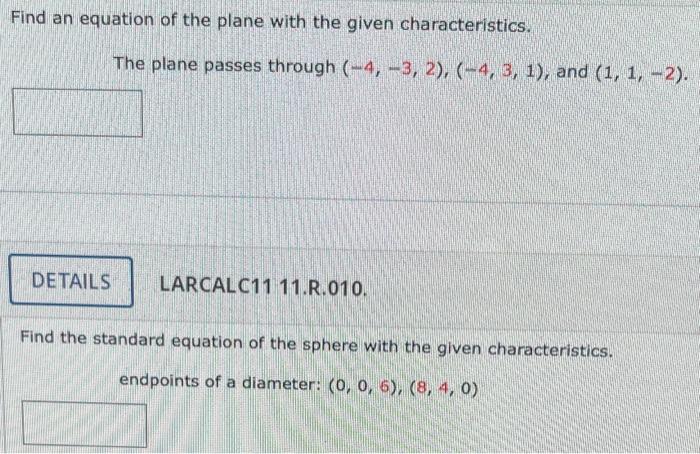 Solved Find an equation of the plane with the given | Chegg.com