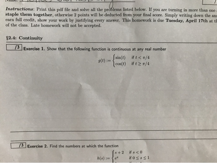 Solved Instructions: Print this pdf file and solve all the | Chegg.com