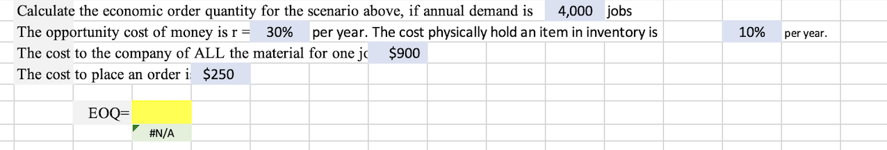 Solved Calculate the economic order quantity for the | Chegg.com