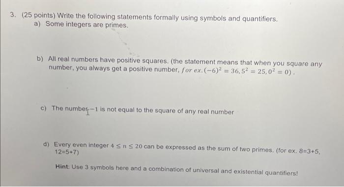 Solved 3. (25 points) Write the following statements | Chegg.com