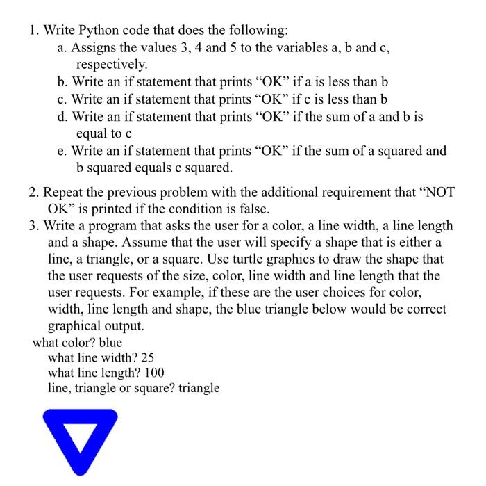 Solved 1. Write Python code that does the following: a. | Chegg.com