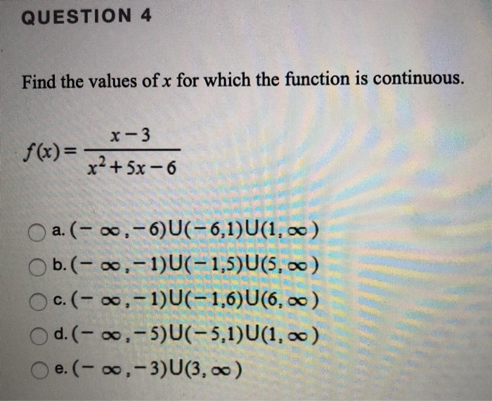 Solved QUESTION 4 Find the values of x for which the | Chegg.com