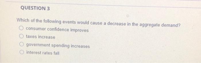 Solved QUESTION 3 Which of the following events would cause | Chegg.com