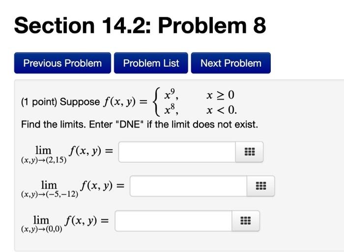 Solved Section 14.2: Problem 9 Previous Problem Problem List | Chegg.com