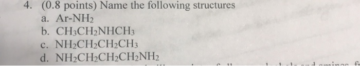 Solved 4. (0.8 points) Name the following structures a. | Chegg.com
