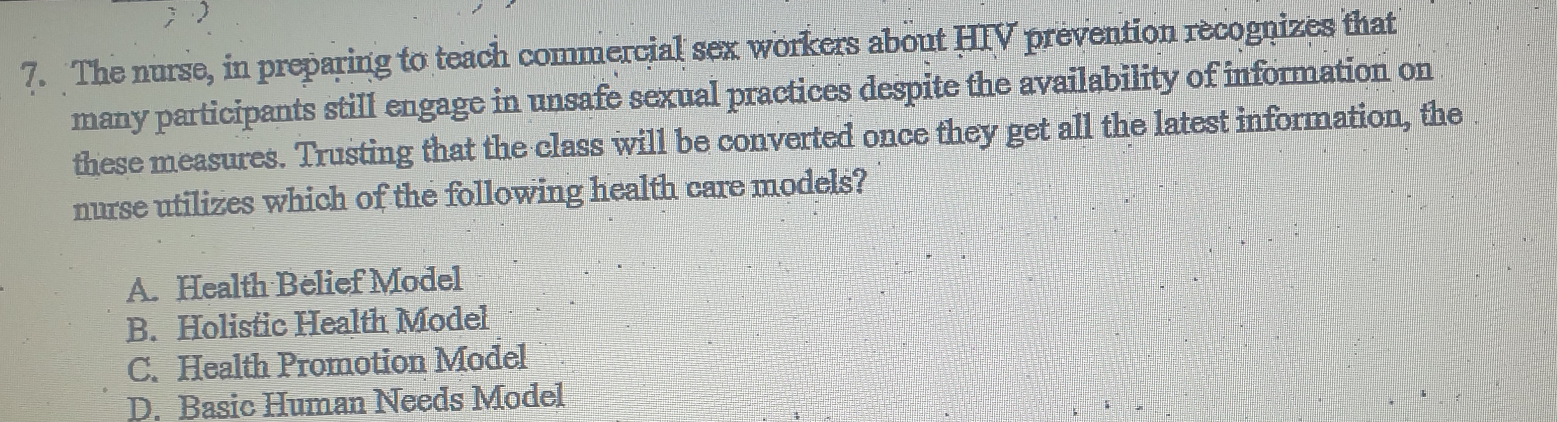 Solved The nurse in preparing to teach commercial sex Chegg