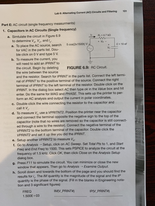 Solved Lab 6: Alternating Current (AC) Circuits And | Chegg.com