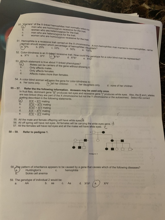 Solved Camers Of The X Linked Hemophiliad Trait Normally Chegg Com