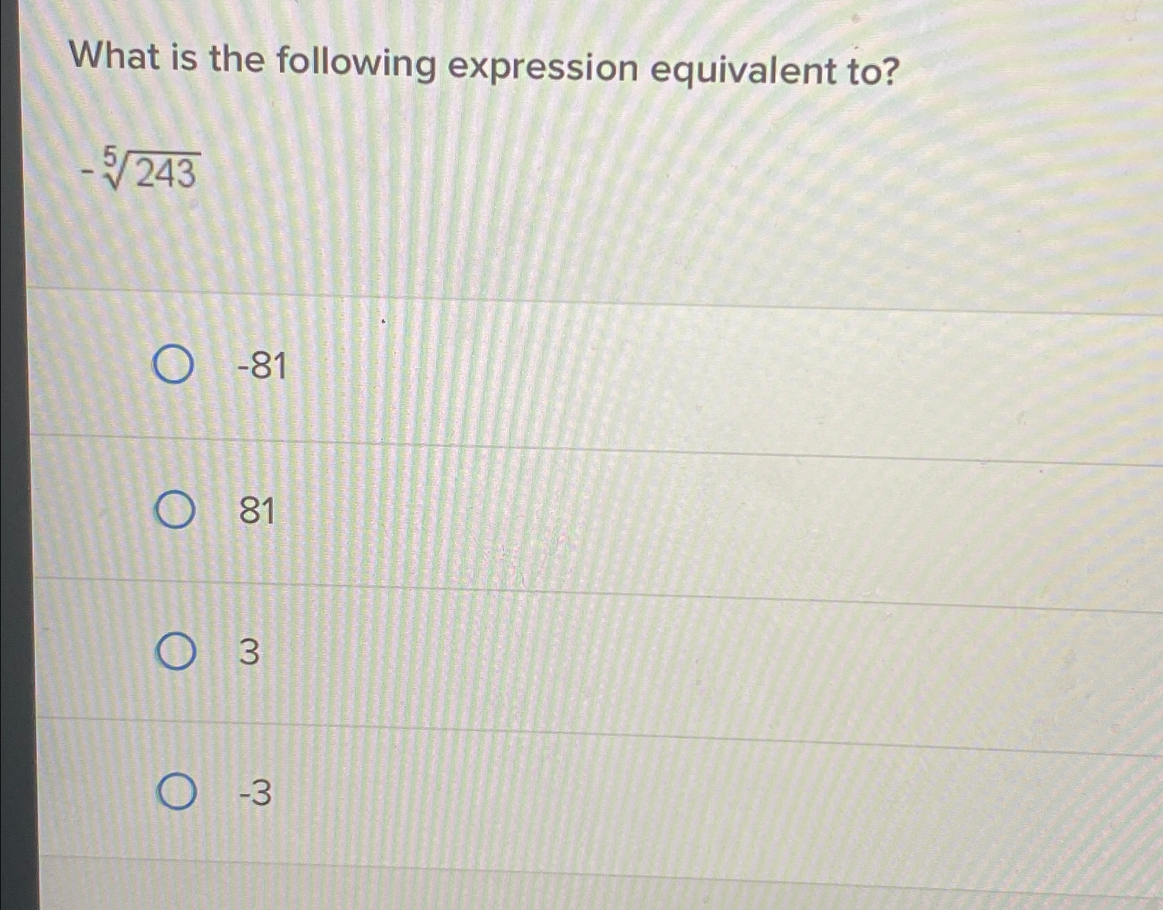 Solved What is the following expression equivalent | Chegg.com
