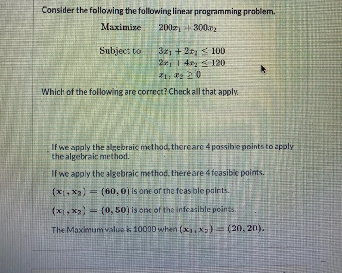 solved-consider-the-following-the-following-linear-chegg