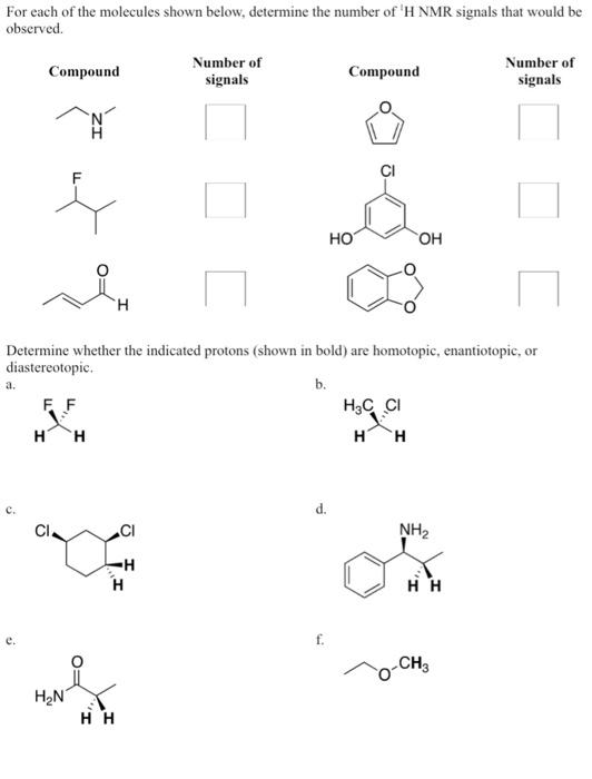 Solved For Each Of The Molecules Shown Below, Determine The | Chegg.com