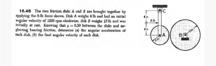 Solved 16.46 The Two Friction Disks A And B Are Brought | Chegg.com