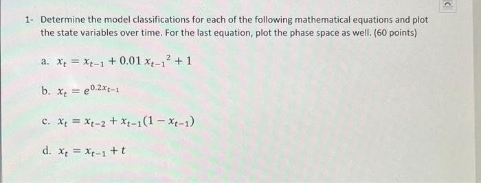 C 1- Determine The Model Classifications For Each Of | Chegg.com