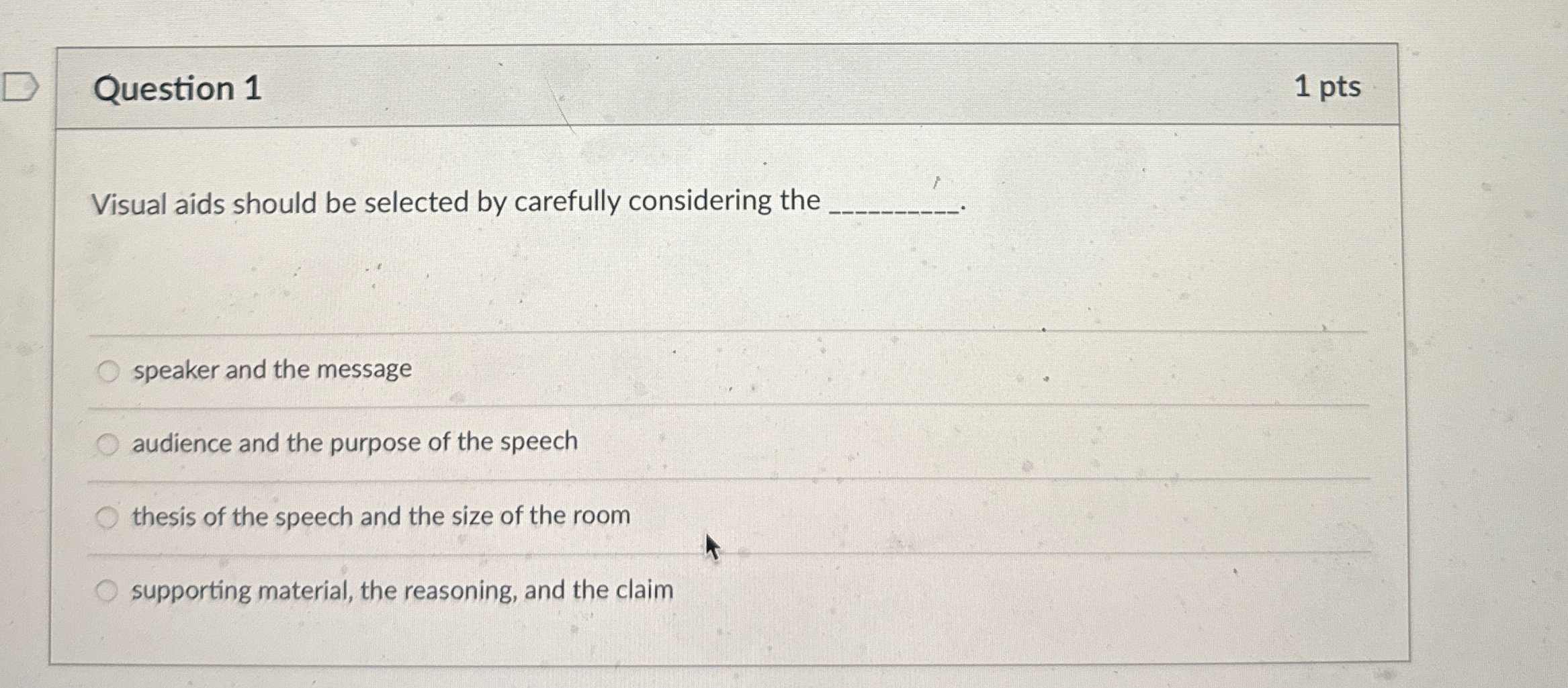 Solved Question 11 ﻿ptsVisual aids should be selected by