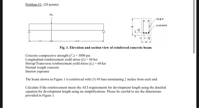 Solved Problem #1: (20 points) 23 A / (3) BARS 2 10 - Fig. | Chegg.com