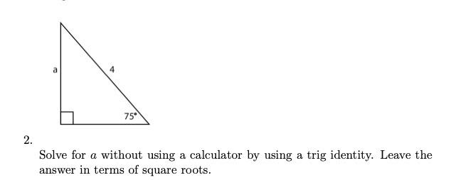 Solved Solve for a without using a calculator by using a | Chegg.com