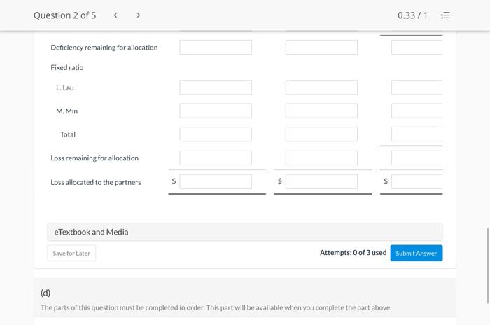 Solved 0.33/1 III Question 2 of 5 View Poncies Show Attempt | Chegg.com