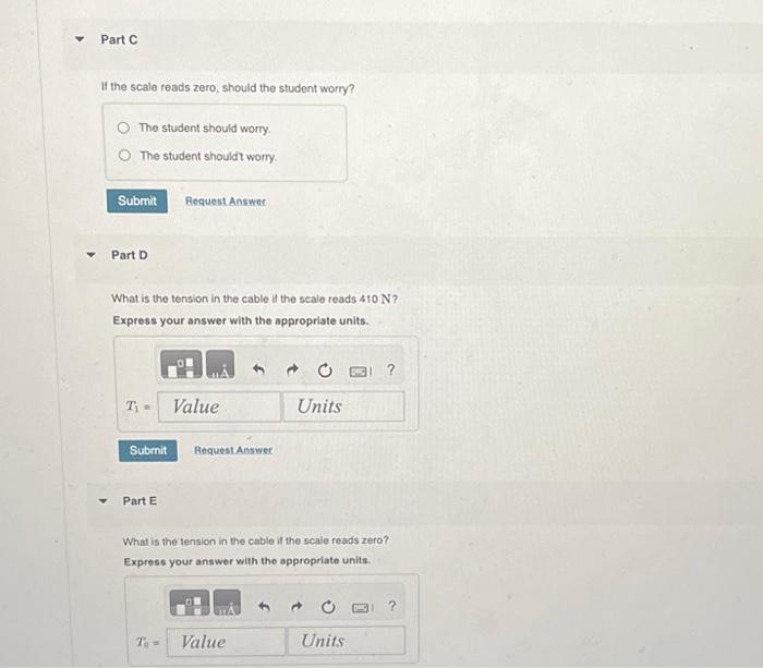 Solved If the scale reads zero, should the student worry? | Chegg.com
