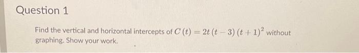 Solved Find the vertical and horizontal intercepts of | Chegg.com