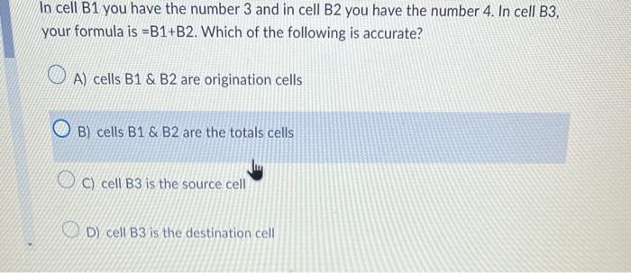 Solved In Cell B1 You Have The Number 3 And In Cell B2 You | Chegg.com