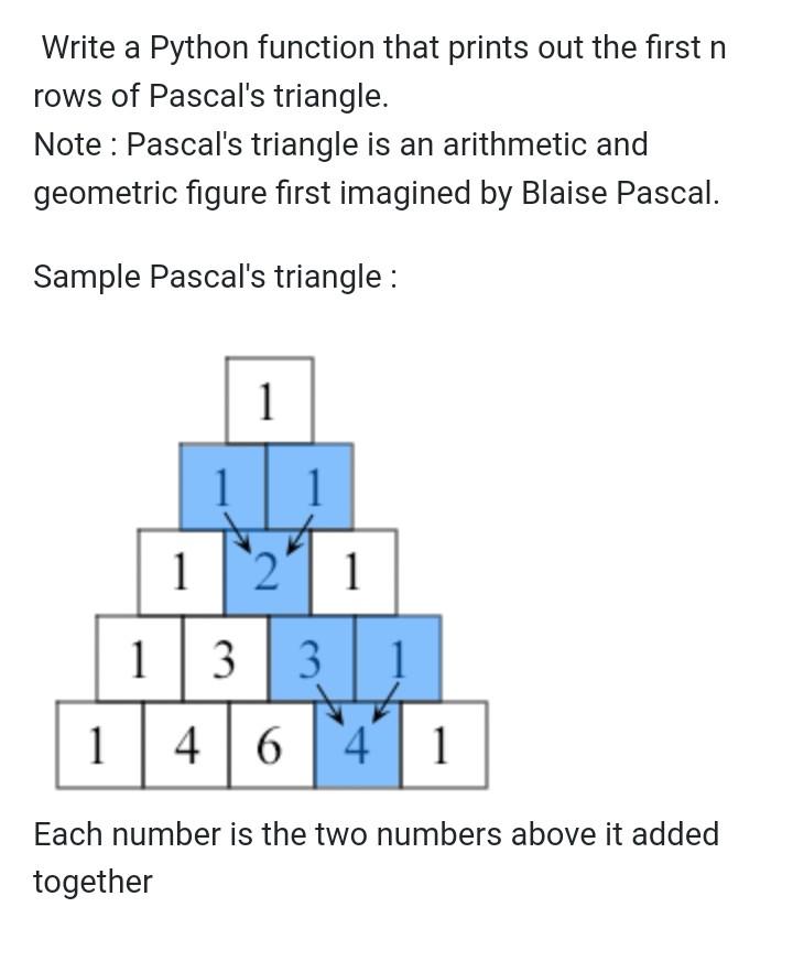 Solved Write a Python function that prints out the first n | Chegg.com