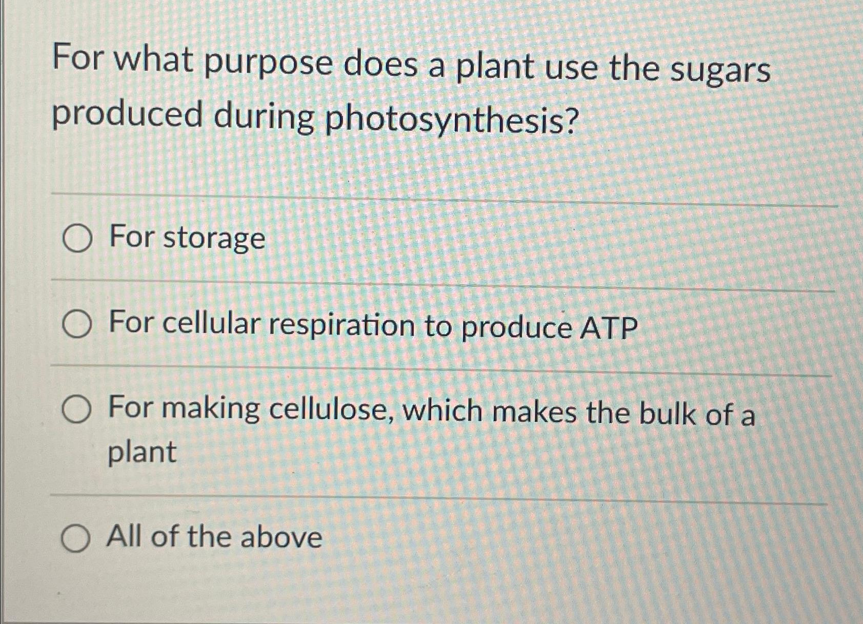 solved-for-what-purpose-does-a-plant-use-the-sugars-produced-chegg