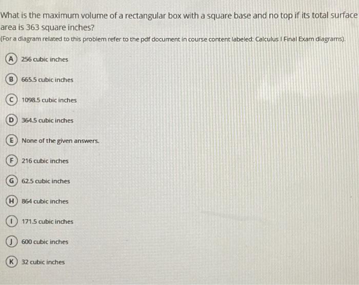 Solved What is the maximum volume of a rectangular box with | Chegg.com