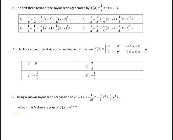 Solved H 1 1 15 The First Three Terms Of The Taylor Seri Chegg Com