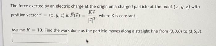 Solved The force exerted by an electric charge at the origin | Chegg.com