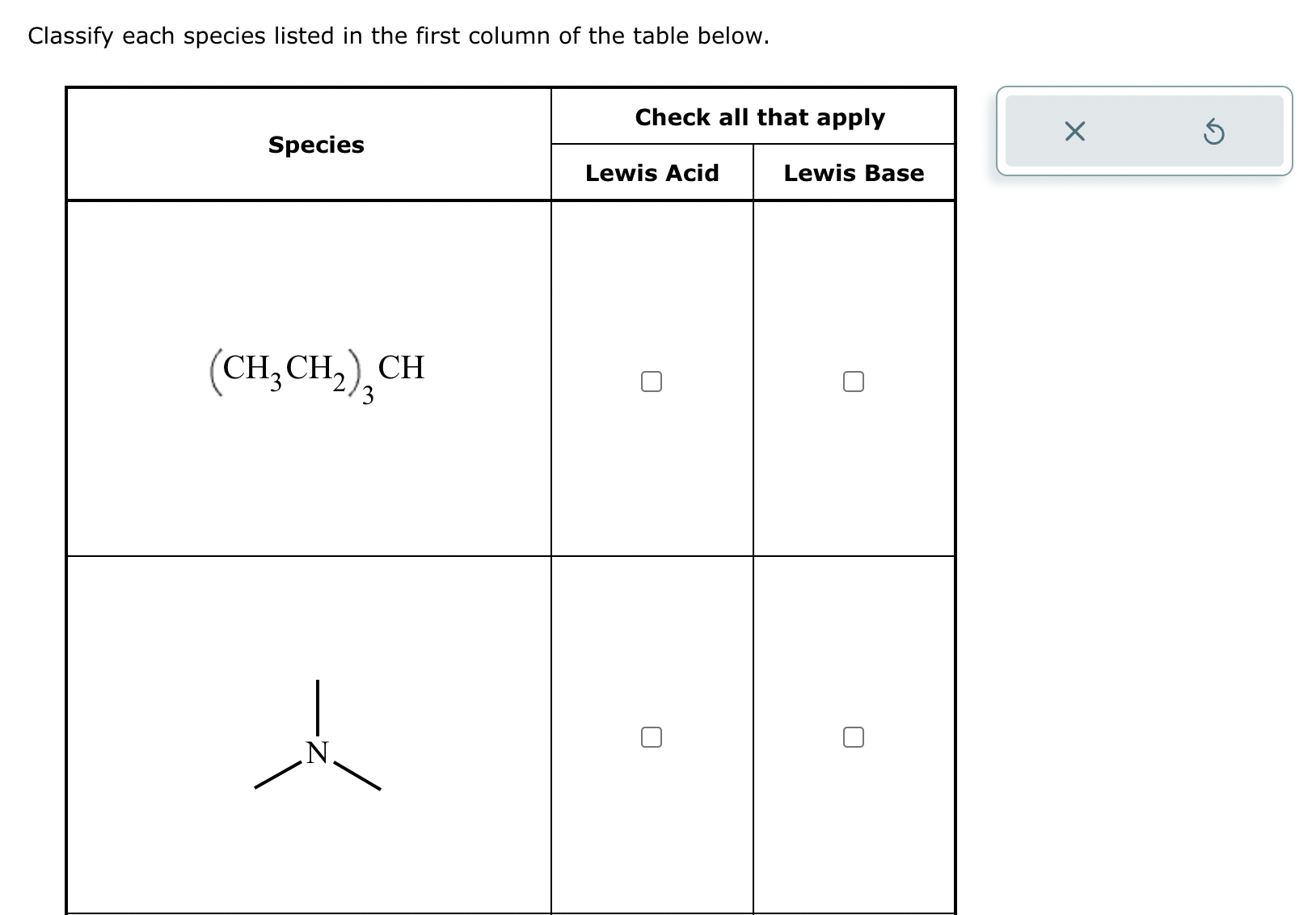 Solved Classify each species listed in the first column of | Chegg.com