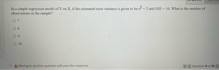 Solved In a simple regression model of Y on X, if the | Chegg.com