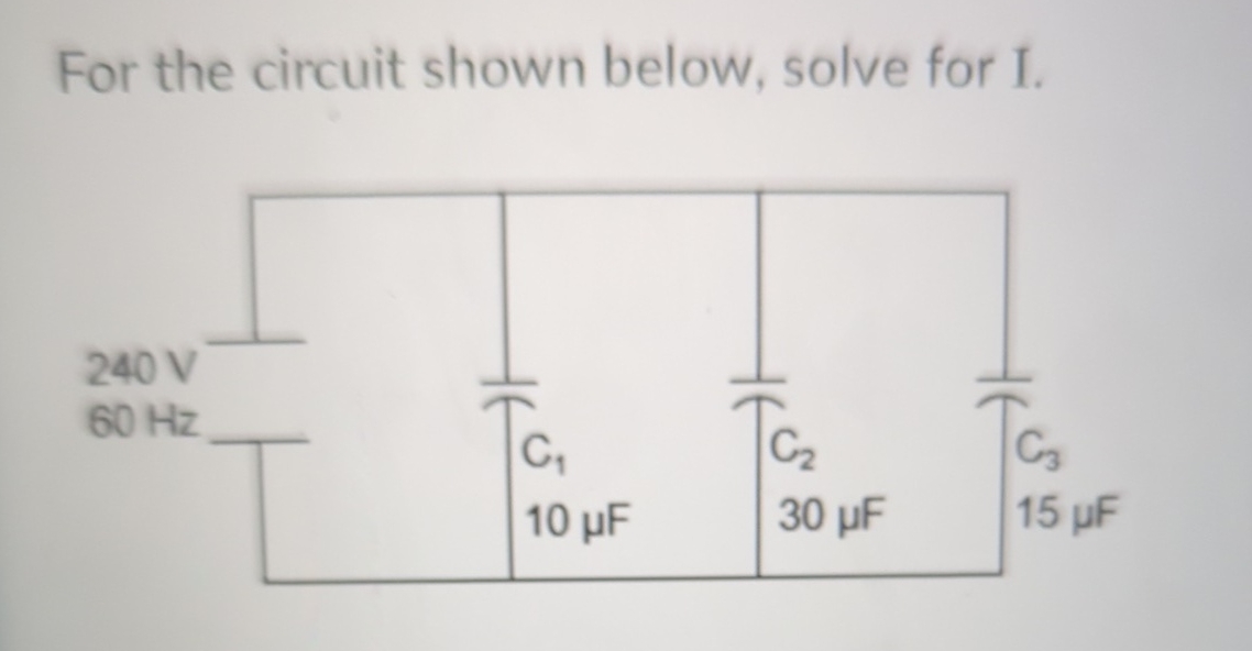 Solved For the circuit shown below, solve for I. | Chegg.com