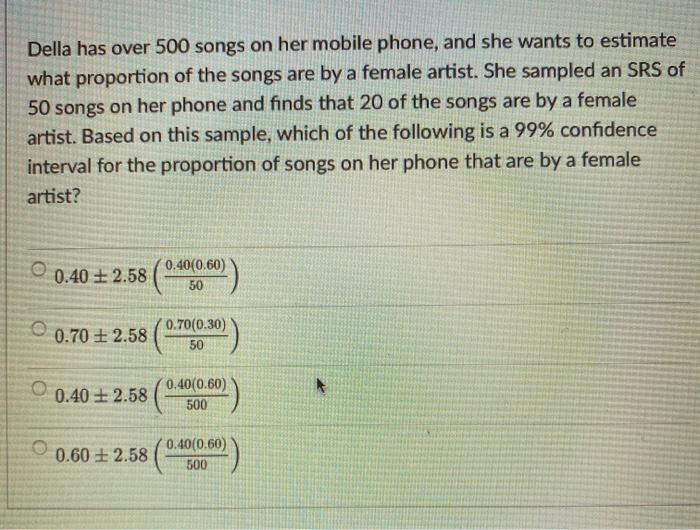 solved-della-has-over-500-songs-on-her-mobile-phone-and-she-chegg