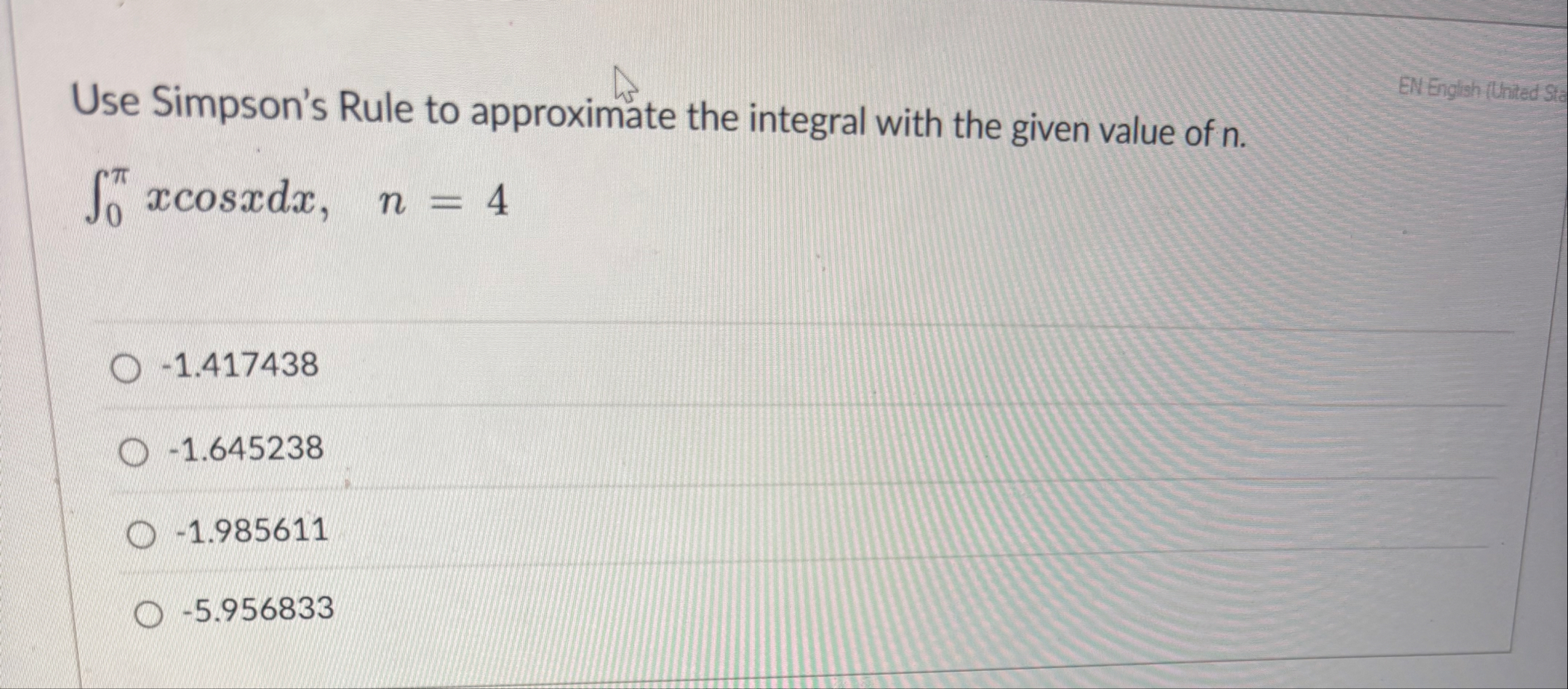Solved Use Simpson's Rule to approximate the integral with | Chegg.com