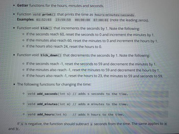 Solved Implement a class named Clock that has the following | Chegg.com